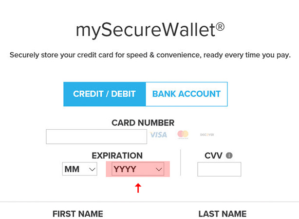 General Info - Store a Credit Card in mySecureWallet