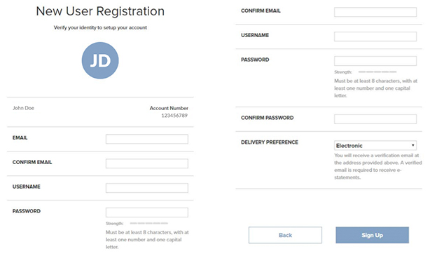 Step 4a Online Bill Process - New User Registration