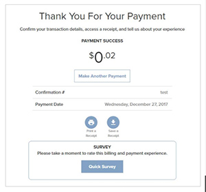 Step 7b Online Bill Process - Payment Confirmation